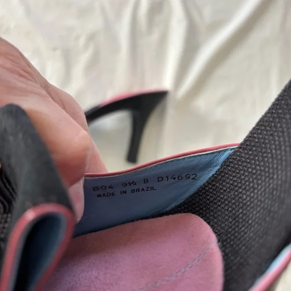 Cole Haan Rare G Series Bows Nike lab Black Pink Heeled Slip Ons SZ 9.5 B NWOT - Picture 7 of 14